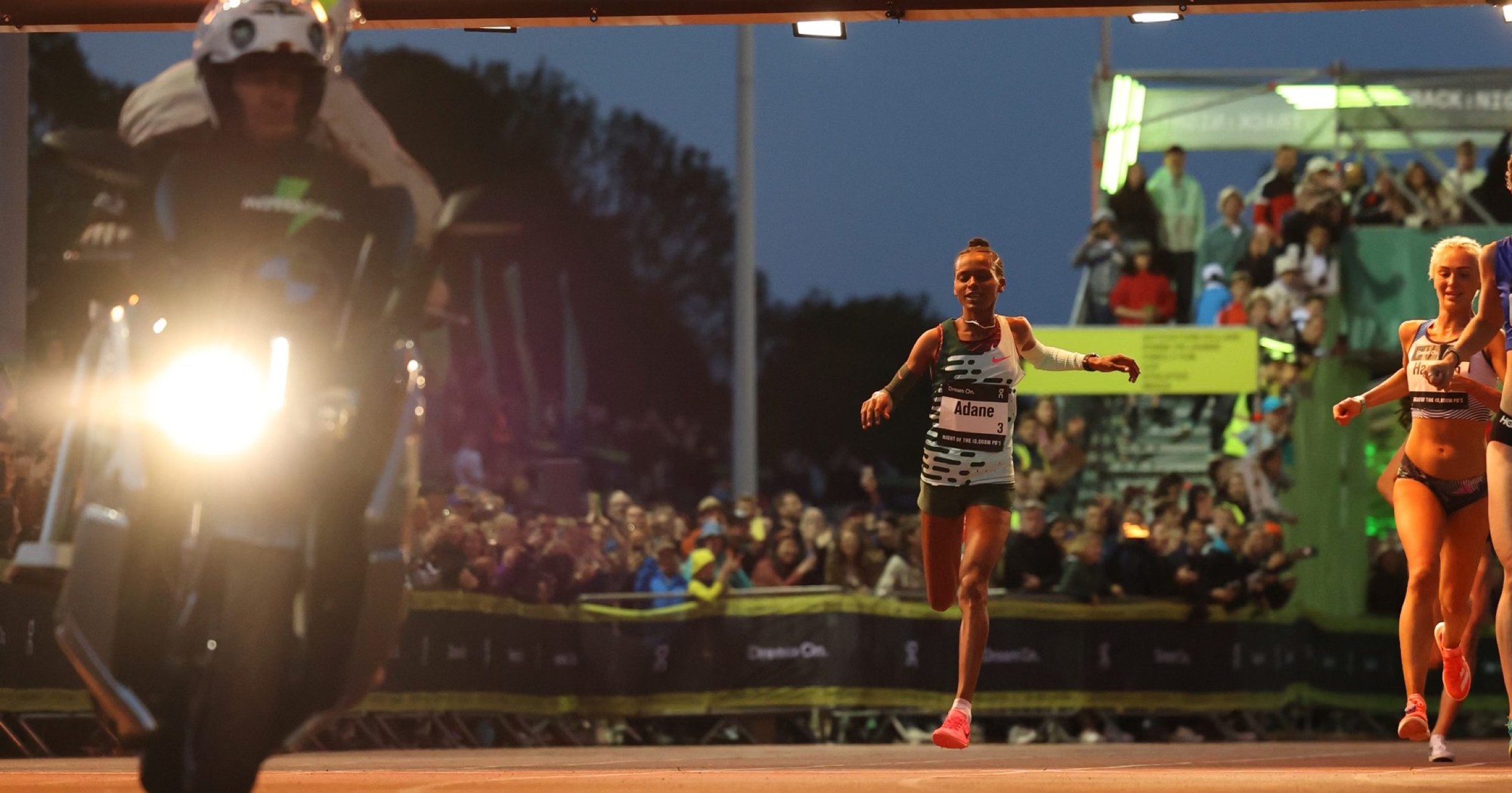 Ethiopia's Mizan Alem shatters the Night of The 10,000m PBs meet record with a 29:59.03 victory.