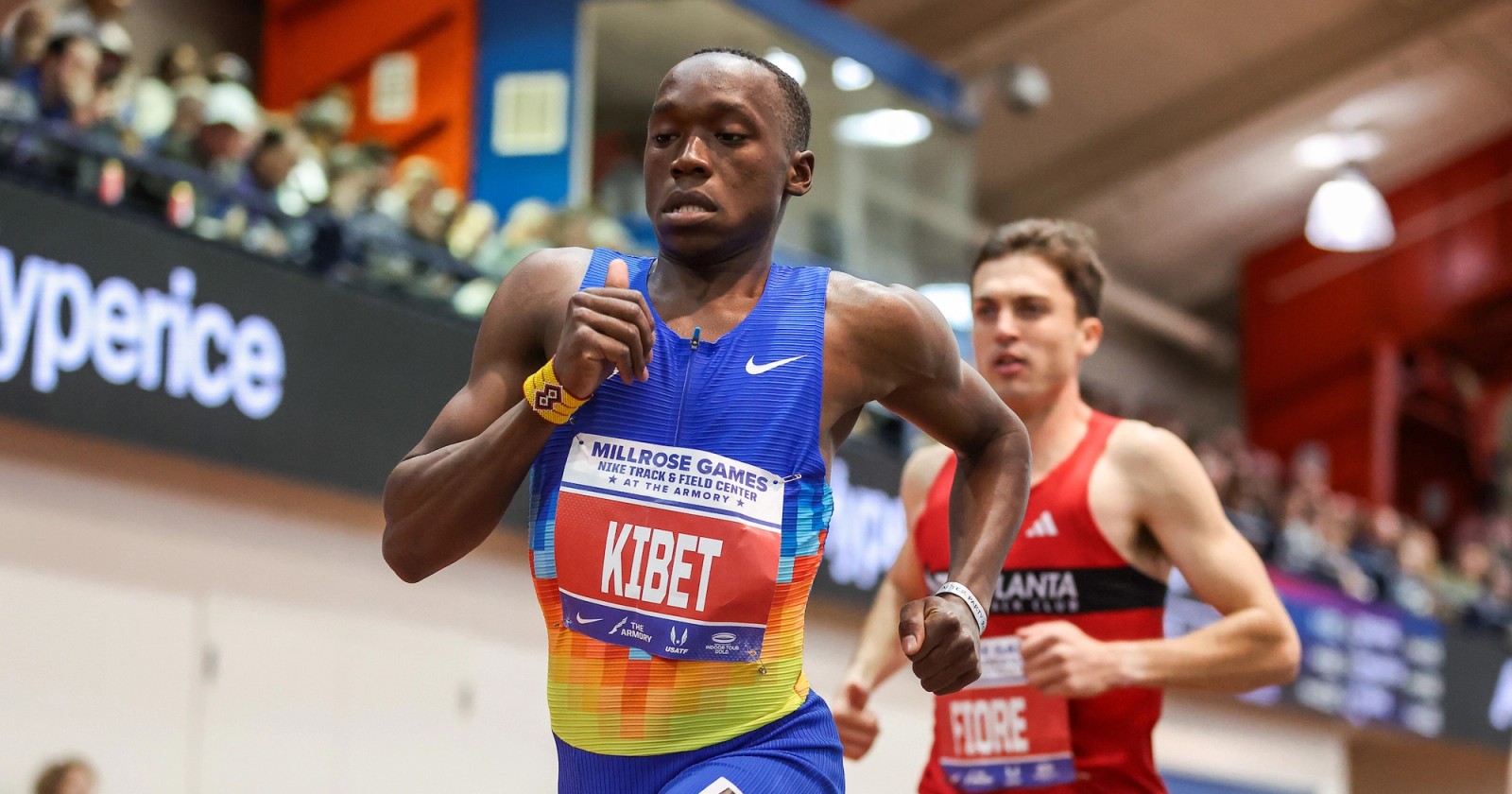 2022 World Indoor Championship silver medalist Noah Kibet at the 2024 Millrose Games.